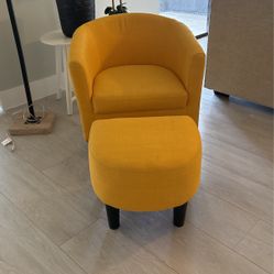 Yellow Chair And Ottoman 