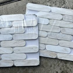 Angora Ellipse 12 in. x 12 in. Polished Marble Mesh-Mounted Mosaic Floor and Wall Tile