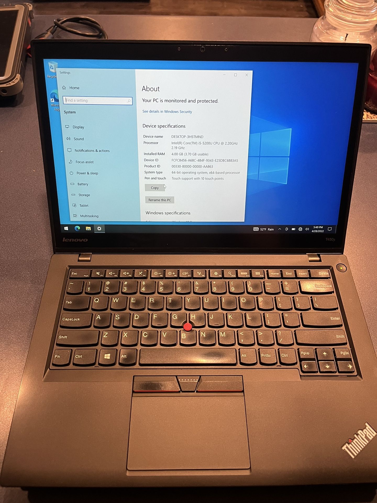 Lenovo T450s Touch Screen