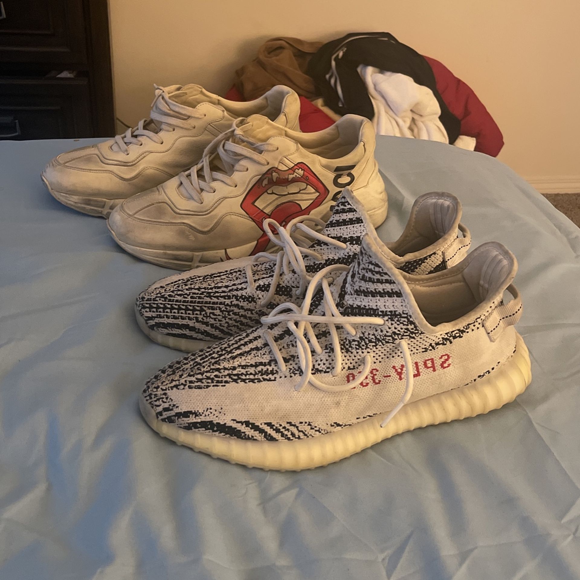 Size 13 Gucci Shoes Size 14 Yeezy Zebras for Sale in Angeles, - OfferUp