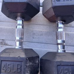 45 Lb Dumbells $70firm