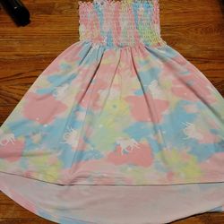  Girls Tie Dye Unicorn Dress