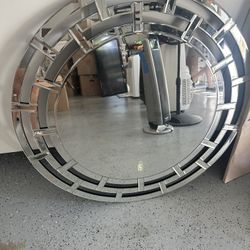 Round Mirror – Art Deco Style 