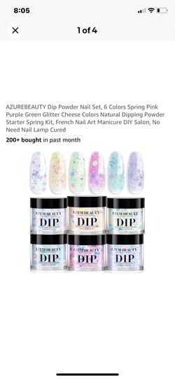 AZUREBEAUTY Dip Powder Set 6-Color Multicolor Glitter 0.35 oz PAO 12M