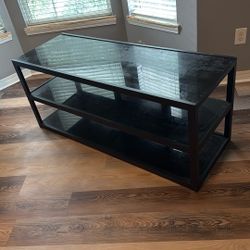 Black Glass TV Console