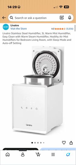 Livatro Stainless Steel Humidifier, 3L Warm Mist Humidifier, Easy Clean with Warm Steam Humidifier, Healthy Air Mist Humidifiers for Bedroom Living Ro