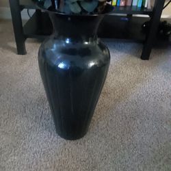 Black Vase With Flowers 