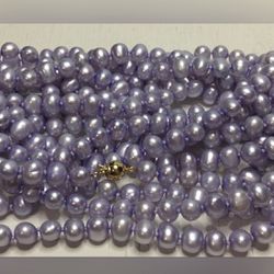 Estate 14k lavender gray pearl necklace