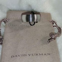 David Yurman Men's Royal Cord Sterling Silver Ring Size 10.5 With Pouch