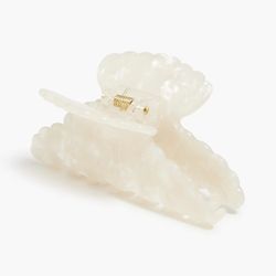 J Crew white scalloped claw clip CLAW HAIR CLIP NWT