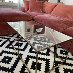 West Elm Glass Gold Table