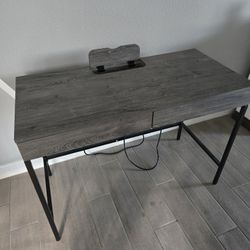 Office Desk With Power Strip Plug And USB Port