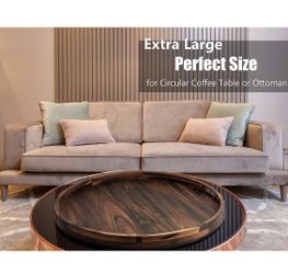 Extra large store round ottoman tray