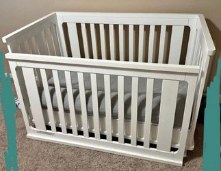 White Wooden Crib - $30