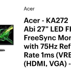 Acer 27" Flatscreen FHD LED Monitor