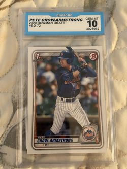 2020 Bowman Draft Pete Crow-Armstrong 1st Bowman #BD-72 GEM MINT 10 PCA Cubs