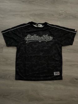 BAPE CAMO STRIPE BASEBALL LOGO RELAXED FIT TEE “Black”