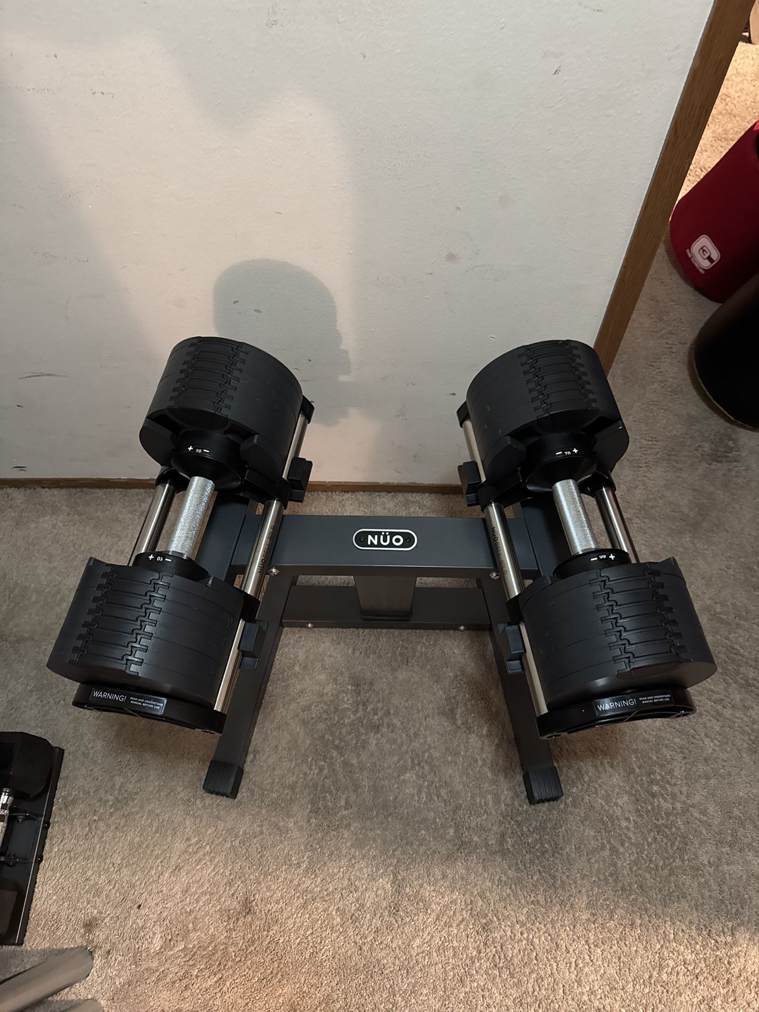 NUOBELL 80 LB Adjustable Dumbbells with Stand