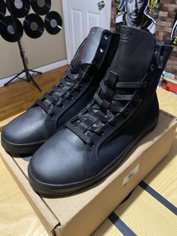 Mens All Black Combat Hi Top Shoes