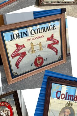 rare vintage bar mirror man cave coke lager beer cutty sark colman