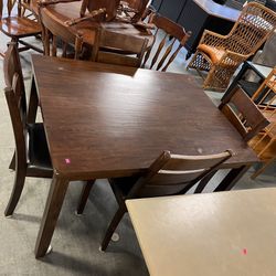 Brown Black Dining Table And Chairs Set (in Store)