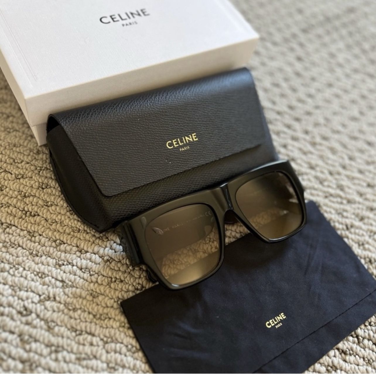 Celine- Chunky Rectangle Acetate Sunglasses (WOMAN)