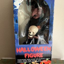 Vintage Halloween Witch motionette 1988 Lights Up, Eerie Music & Head Moves READ