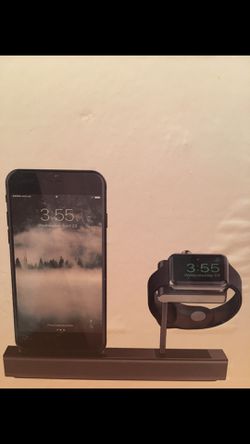 Complete Apple base station charger with IPhone 6s Plus with128 gbs and a Apple watch 48 mm series 3 with cellular + GPS