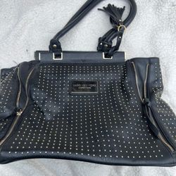 Marc New York By Andrew Marc Black Faux Leather Tote/Satchel/Shoulder Bag 