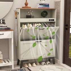 Smart Farmhouse Shoe Cabinet w/ Air Purifier & Sterilization