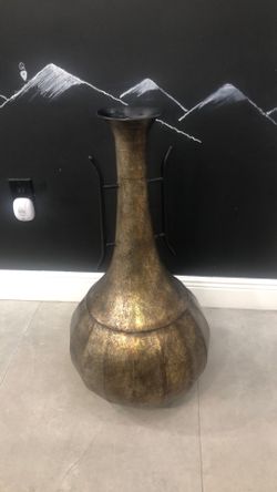 Tall Metal Vase 