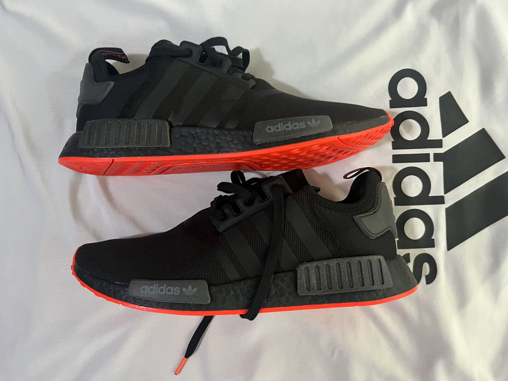 Adidas NMD R1 Core Black Solar Red Sole