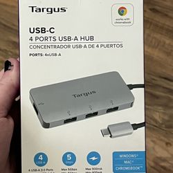 NIB Targus USB-C 4 Ports USB-A Hub