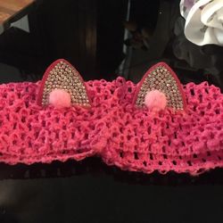Precious “Pink~rhinestone Kitty “ Head Band !!