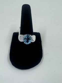 Genuine Blue Topaz Sterling Silver Ring