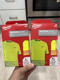 New Milwaukee Men's Extra Large Hi-Vis GEN II WORKSKIN Light Weight Performance Short-Sleeve T-Shirt