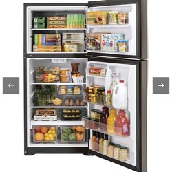 GE 19.2 cu. ft. Top Freezer Refrigerator in Slate, Fingerprint Resistant
