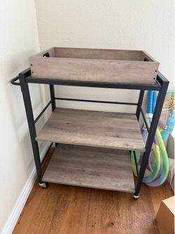Kitchen Serving Cart with Removable Tray, 3-Tier Kitchen Utility Cart