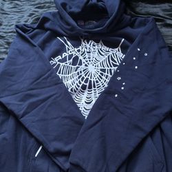 Spider Arachnophobia Blue Hoodie 