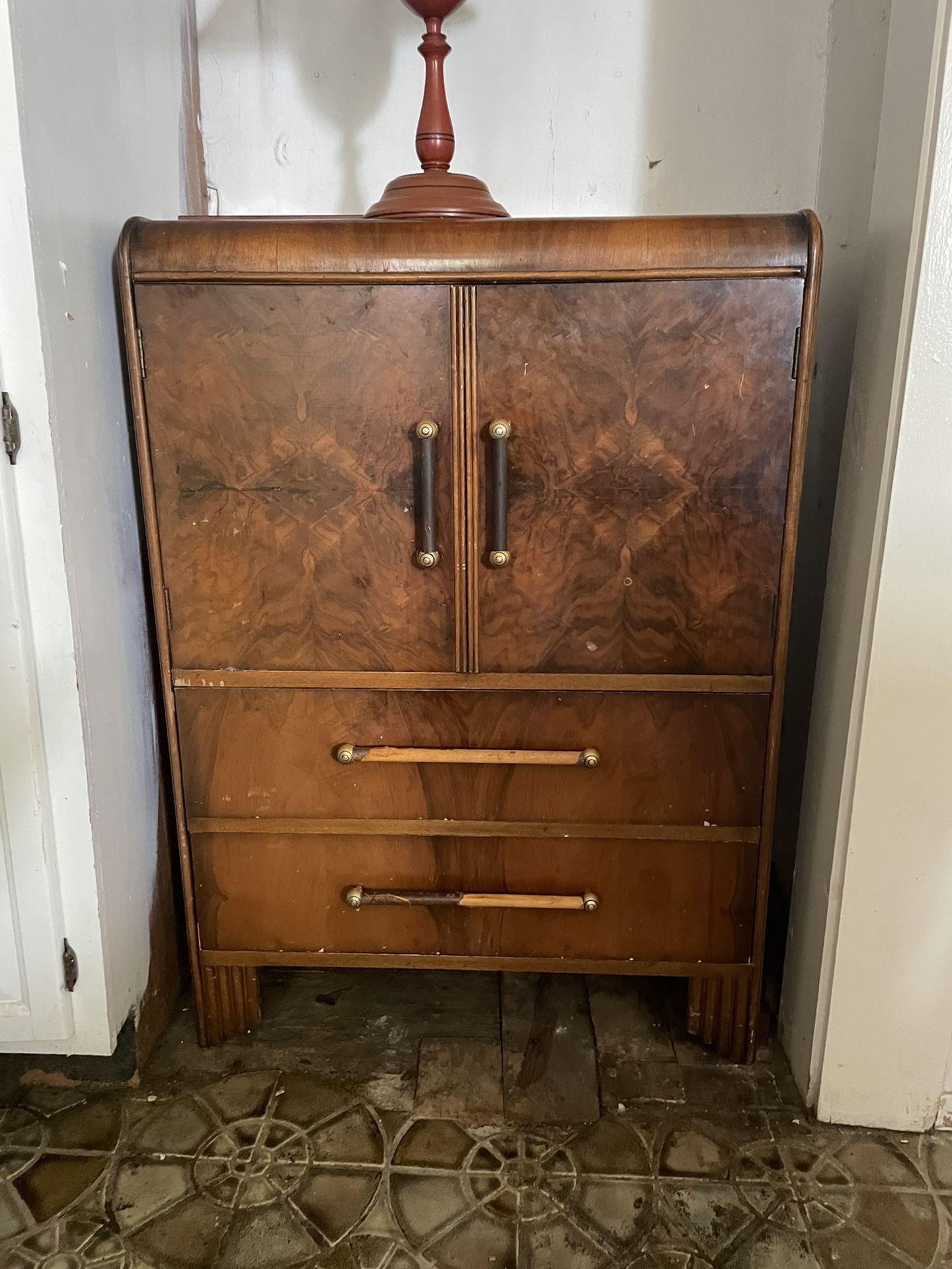 Antique Waterfall Style Bar Or Dresser. .