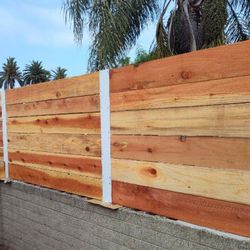 Redwood 1x8x5 Ranch Fence 