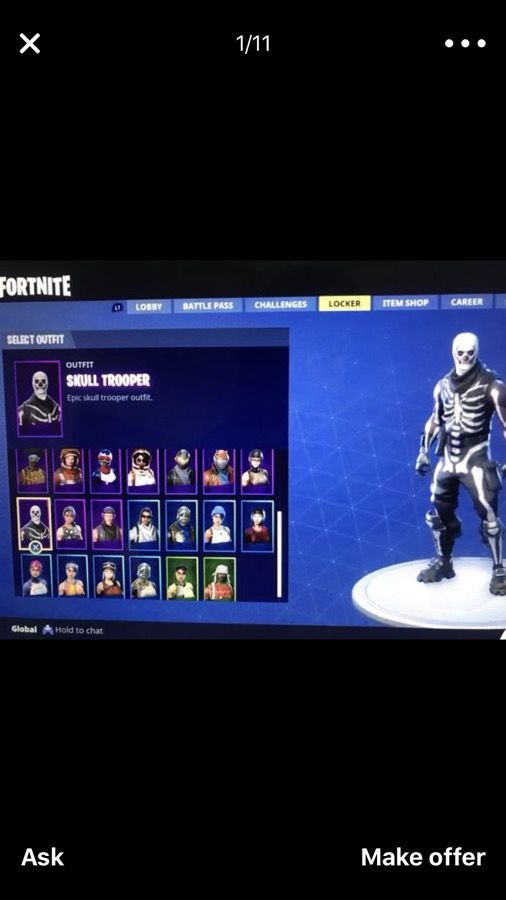 will buy or trade for fortnite skull trooper acount or christmas skins acount - fortnite buy skull trooper