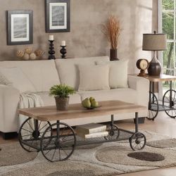 GOGO Collection Oak Antique Gray Finish Coffee Table-matching end and sofa table are also available FREE 🚚 Now $289.00