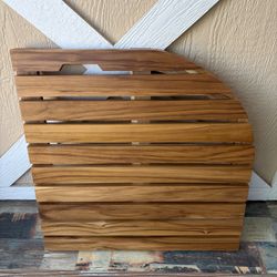 23.5"x23.5" Teak Wood Bath Mat, Non-Slip Bath Mat for Shower, Teak Quick Drying Shower Mat for Bathroom, Bathtub, Outdoor, Backyard