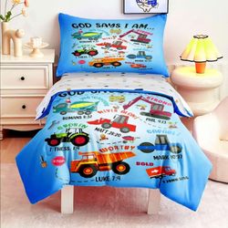 Brand new  toddler bed set with scriptures and extra fitted sheets