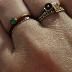 Copper And Green Onyx Ring