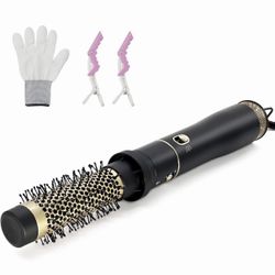 Round Hair Blow Dryer Brush - 1.2 Inch Ceramic Barrel Hair Dryer Brush for Short/Middle Hair, One Step Hair Drying, Volumizing, Straightening and Styl
