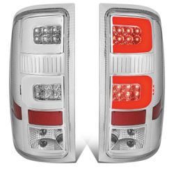 GMC Sierra 07-13 3D LED Chrome/Clear Taillights  Luces traseras LED 3D cromadas/transparentes para GMC Sierra 07-13