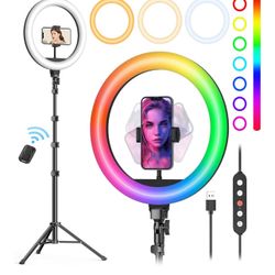 ✨ Upgrade Your Content With This Adjustable RGB Ring Light + Tripod! ✨