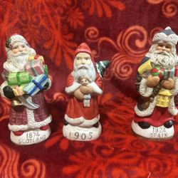  Vintage santa’s Set Of  10